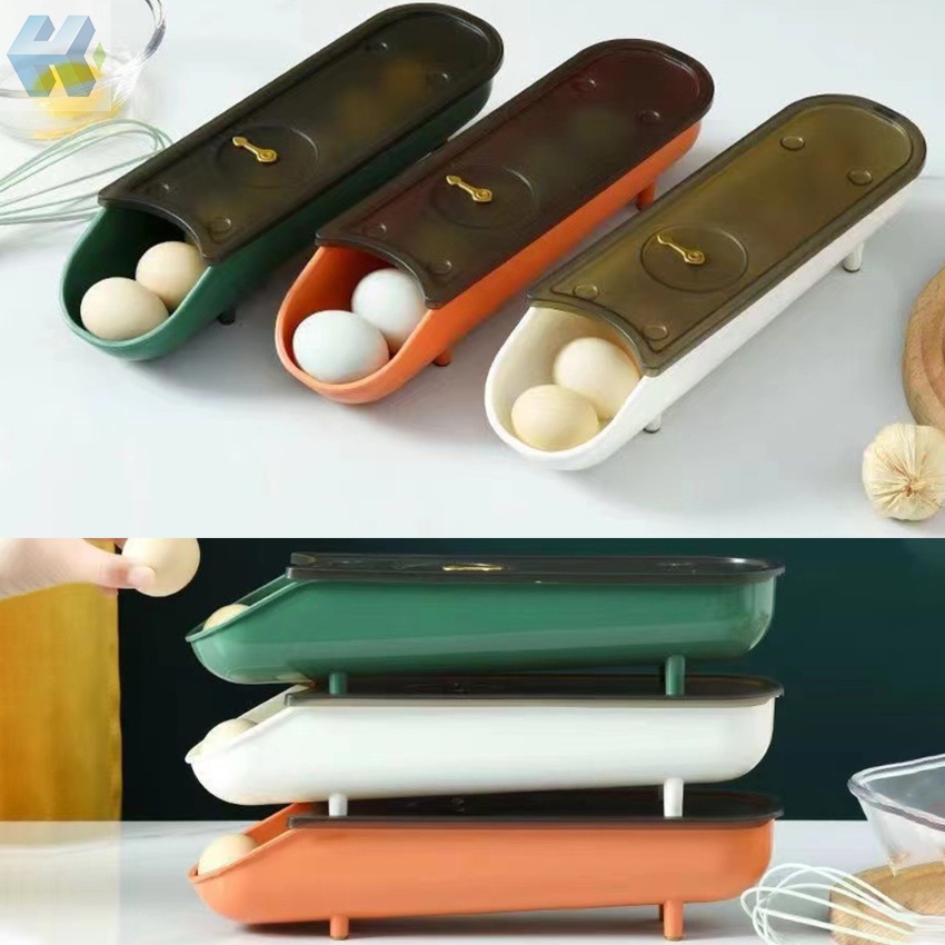 Hộp Đựng Trứng Cuộn Tự Động Kèm Giá Đỡ Trứng Tiện Dụng