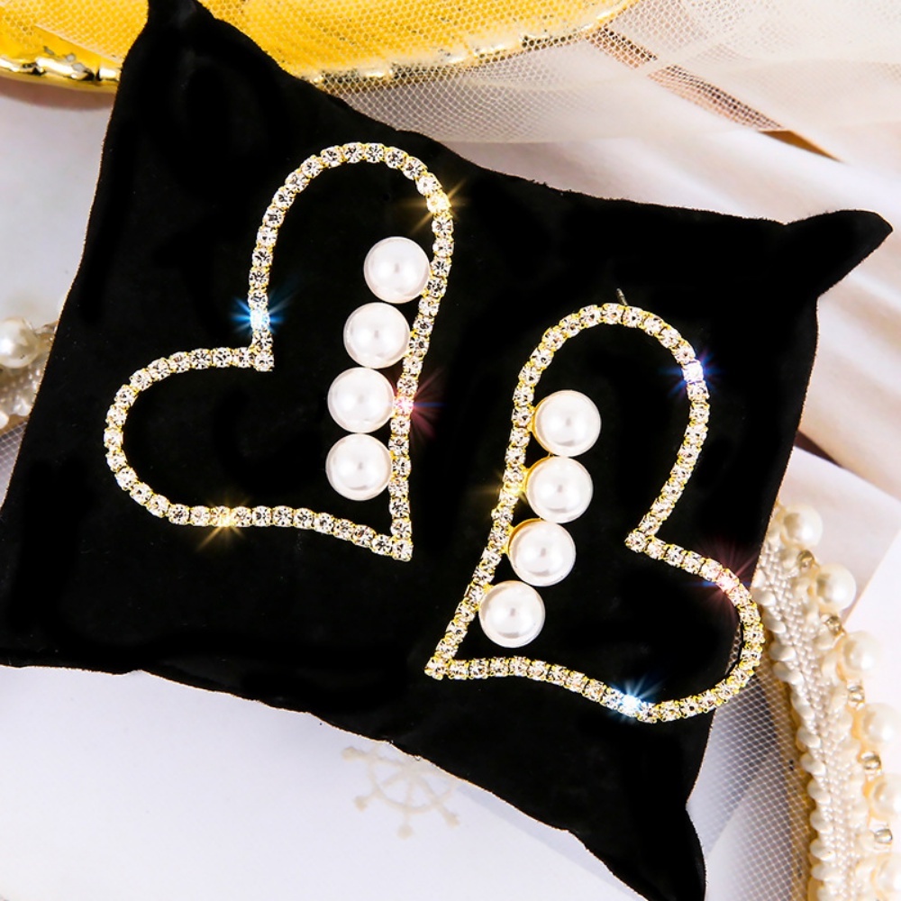 Deartiara Bông Tai Hình Trái Tim Đính Kim Cương Giả Cao Cấp Thời Trang Phong Cách Hàn Quốc Cho Nữ