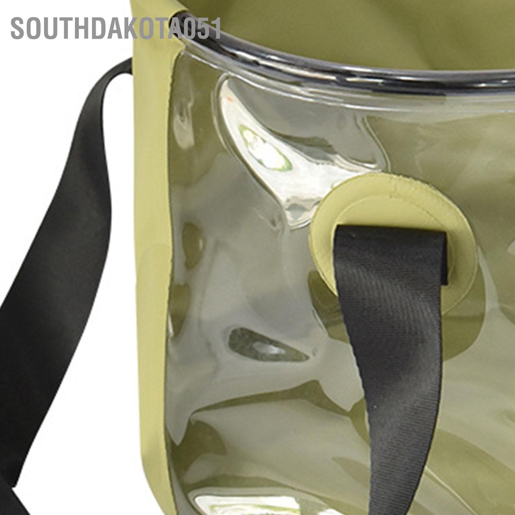 Southdakota051 Xô Nước Gấp 10L  Cắm Trại Ngoài Trời Câu Cá Trong Mờ Túi Lưu Trữ Có Thể Gập Lại Di Động