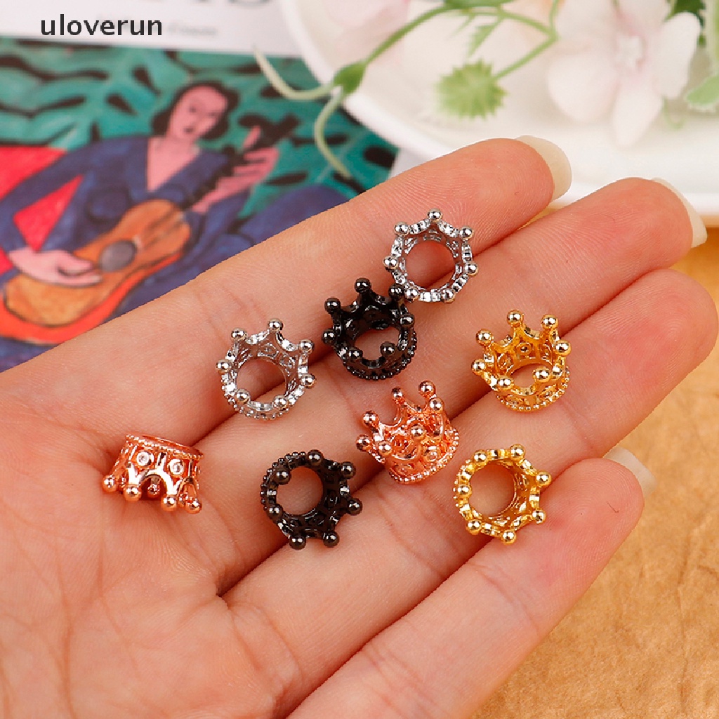 Set 2 Vương Miện Kim Loại Mini Tỉ Lệ 1: 12 Trang Trí Nhà Búp Bê vn