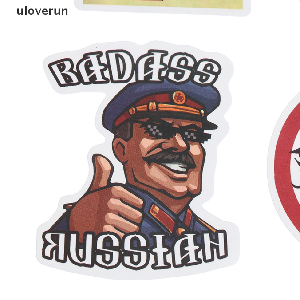 Uloverun Set 50 Sticker Dán Ván Trượt Bằng Pvc Hỗn Hợp Liên Xô Stalin USSR CCCP