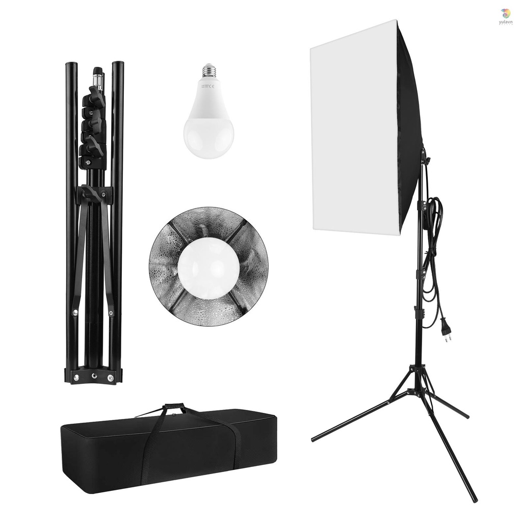 Hộp Đèn Mềm Andoer Chuyên Nghiệp 1 28X20Inch + 1 23W + 1 2m Chân Đứng + 1 Túi Đựng Cho Studio