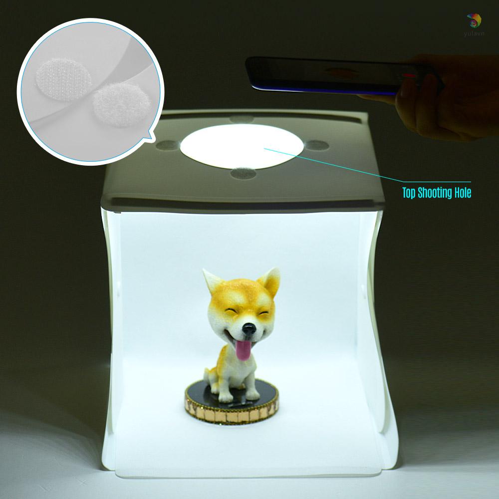 Hộp Chụp Ảnh Mini Andoer Có Đèn LED 6 Màu 2pc + 40 Hạt Đèn 6500K Cáp USB