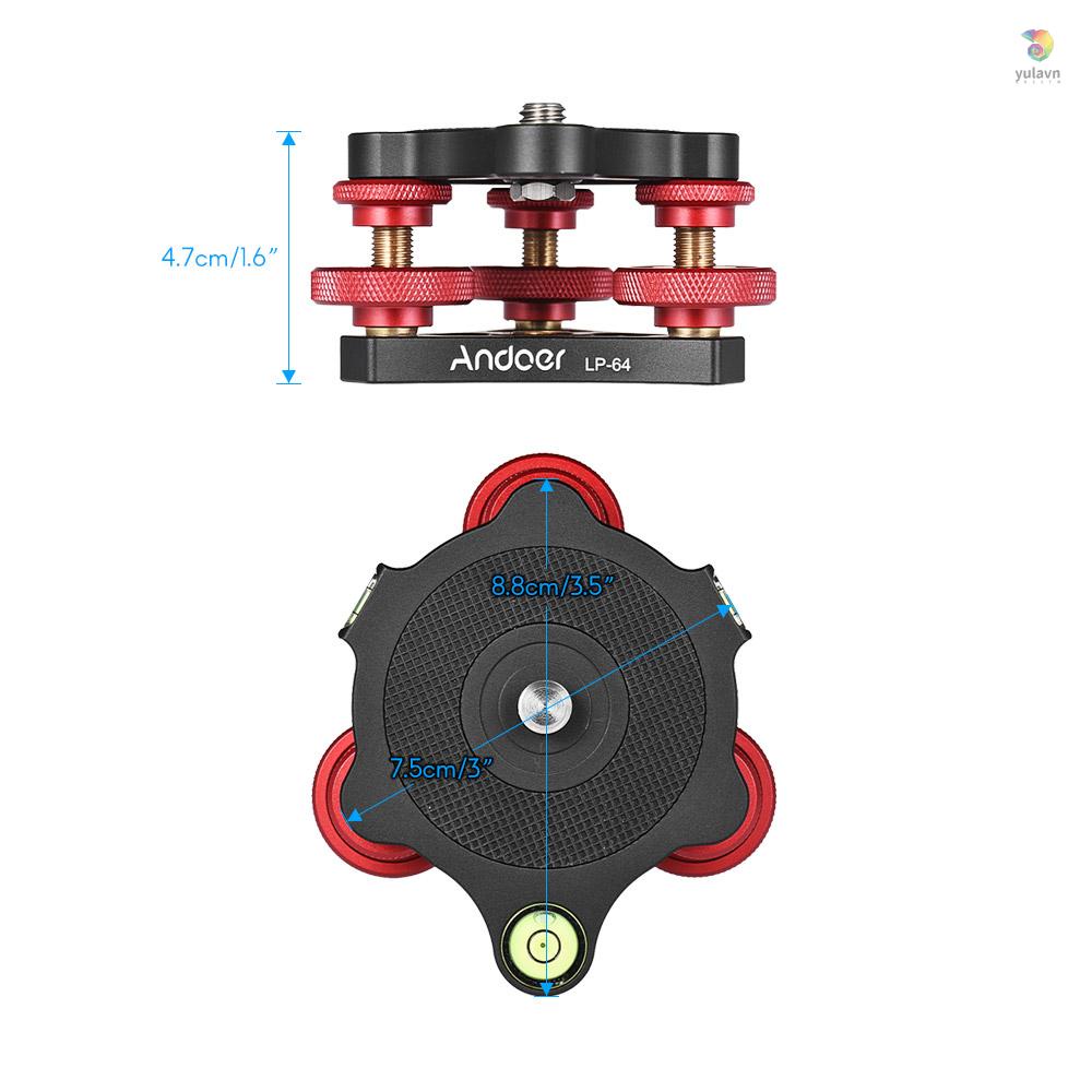 Đế Ba Bánh Xe Ba Mức Độ Chính Xác Với Mức Bong Bóng 3 / 8) Andoer LP-64