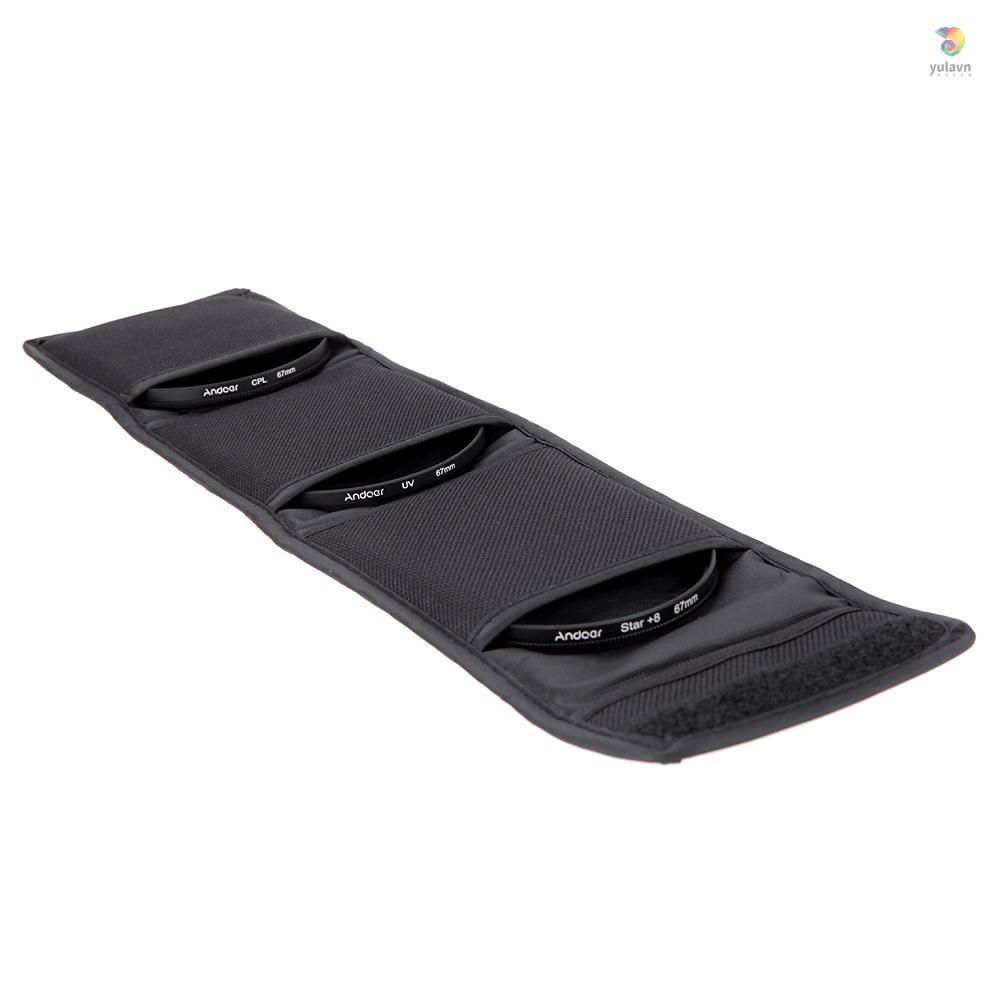 ANDOER Bộ Kính Lọc UV + CPL + Star 8 Điểm 67mm Cho Máy Ảnh DSLR