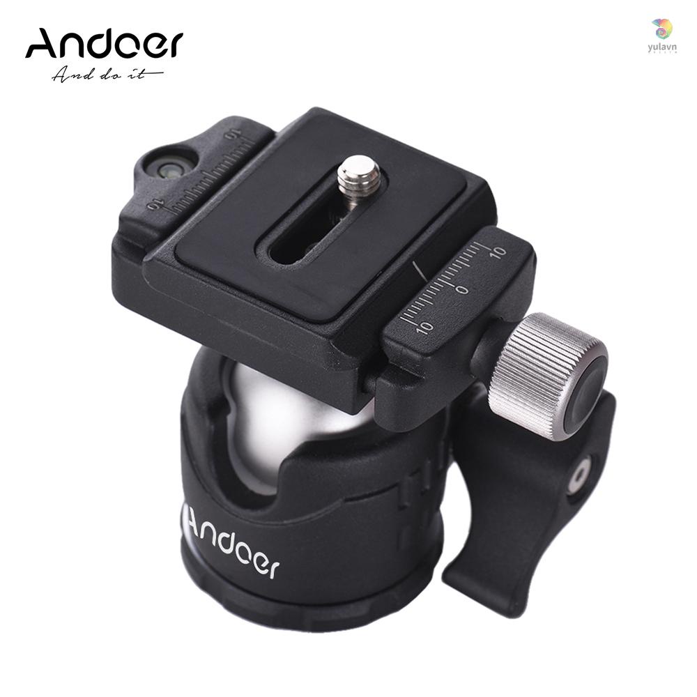 Giá Đỡ Máy Ảnh Đầu Bi Andoer Mini Xoay 360 Độ Tháo Lắp Nhanh Cho Máy Ảnh DSLR iPhone X 8 7 6S plus Samsung 6 / 5