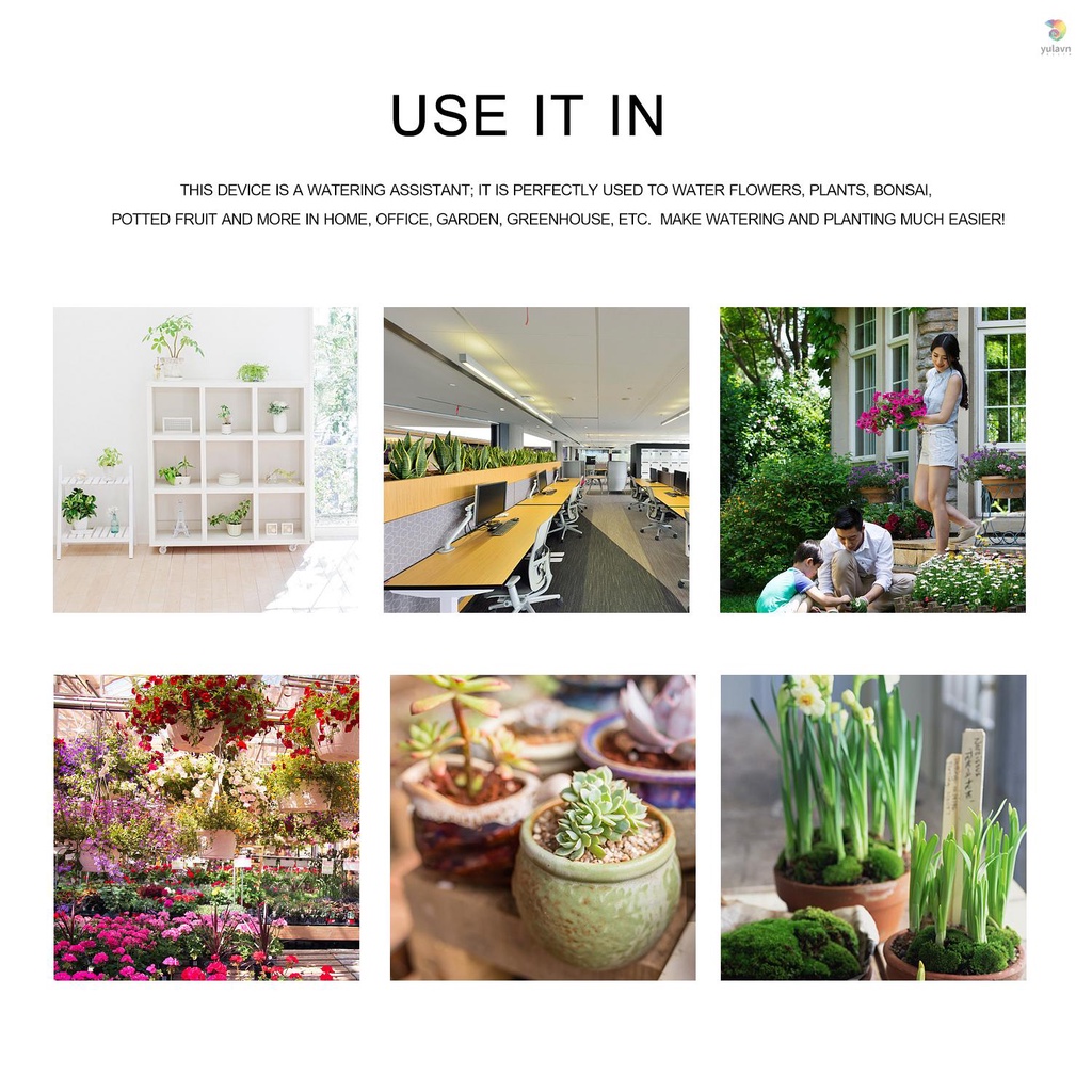 Thiết Bị Điều Khiển Hệ Thống Tưới Nước Tự Động Thông Minh Tự Động Kèm Pin Sạc 2000mAh 4 Chậu