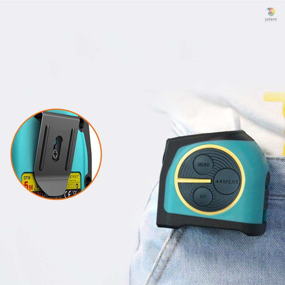 Thước Dây Laser Đo Khoảng Cách 2 Trong 1 Có Thể Sạc Lại 40m