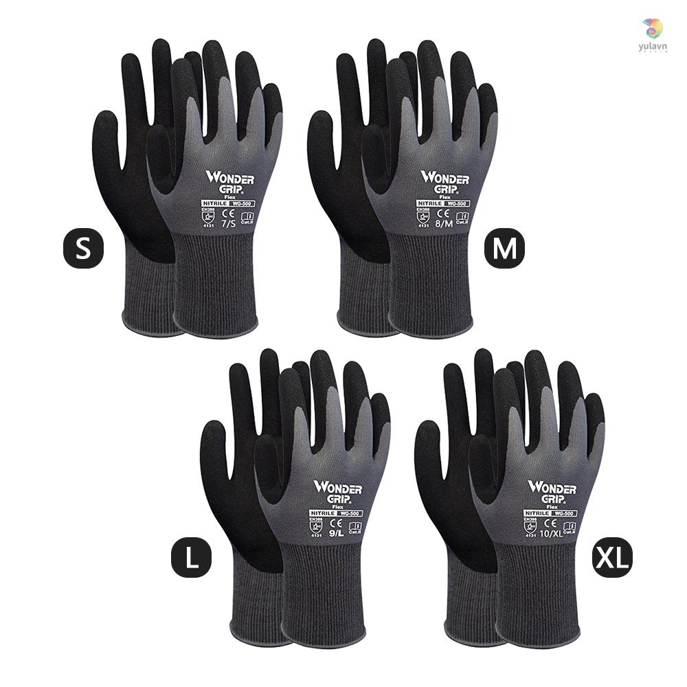 Bộ 3 Đôi Găng Tay Bảo Hộ Lao Động Nitrile Màu Đen / Xám Cho Nam / Nữ