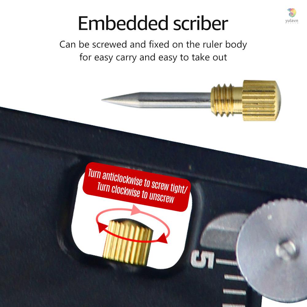 Thước Đo Định Vị Góc 6-inch Hình Tam Giác / Vuông Bằng Hợp Kim Nhôm Có Thể Gập Lại Đa Năng