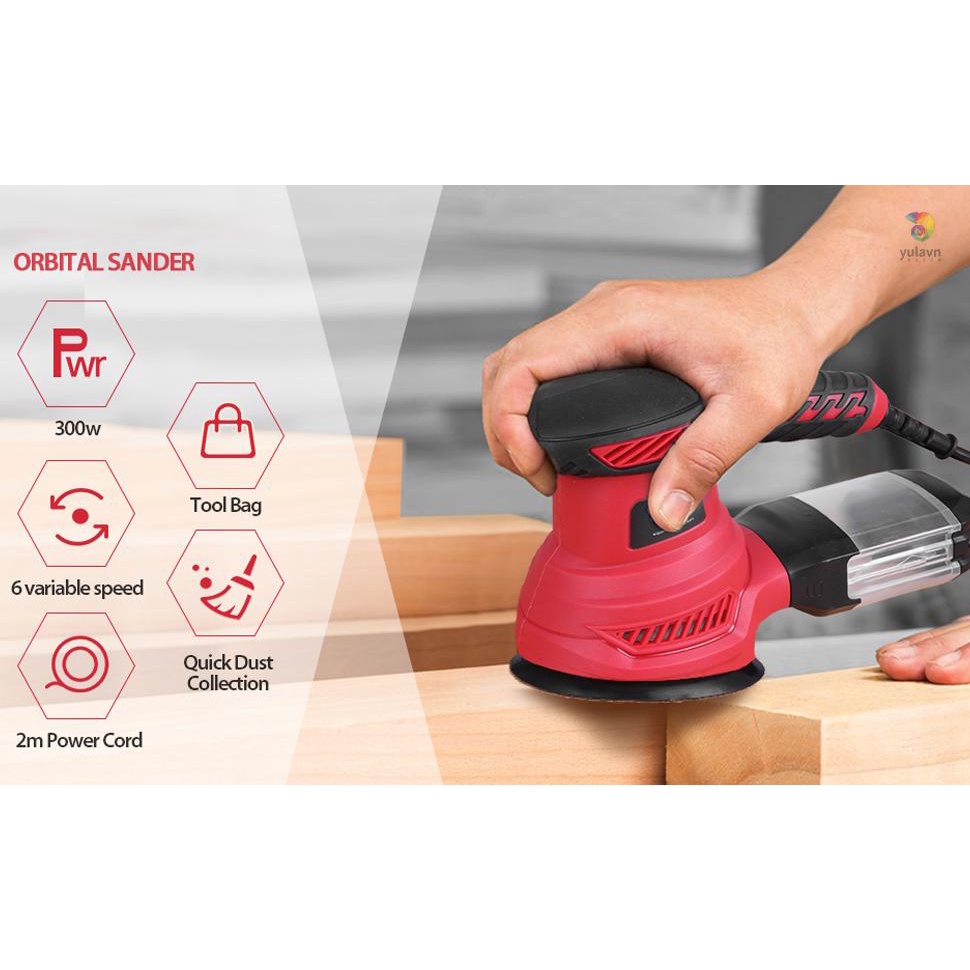 Máy Mài Đánh Bóng Meterk 300W FL117 Kèm 20 Giấy Nhám