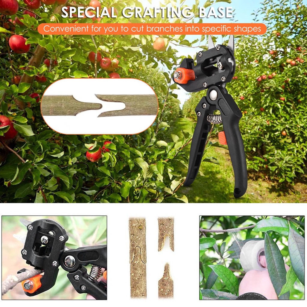 Bộ Dụng Cụ Làm Vườn 2 Trong 1 Gồm Kìm Cắt Tỉa Cây Cảnh Với 3 Lưỡi Cao Su Thay Thế