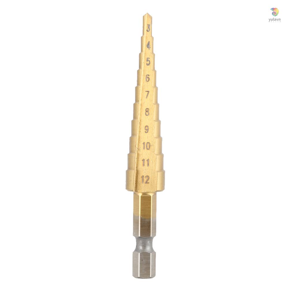 Set 3 Mũi Khoan Dạng Thẳng Phủ Titan HSS Kích Thước 3-12mm 4-12mm 4-12mm 4-20mm