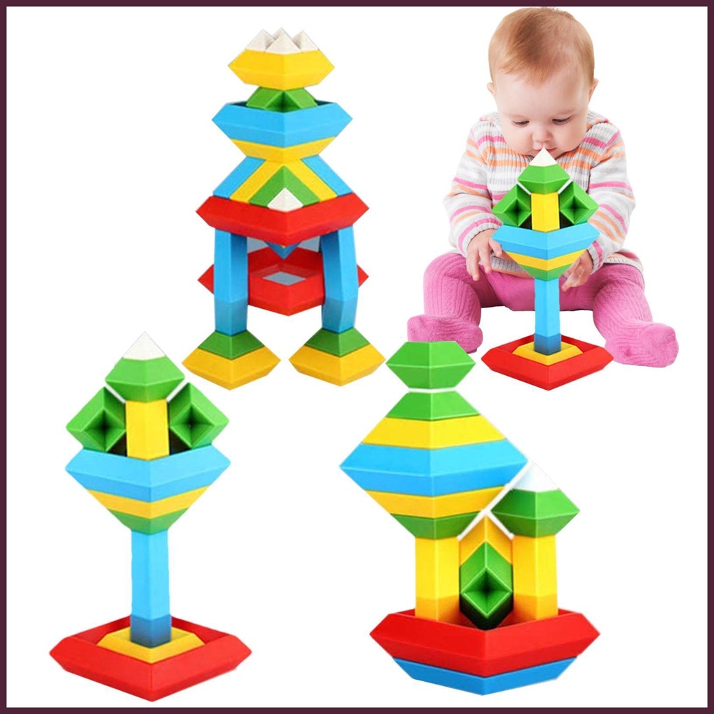 Khối Xếp Kim Tự Tháp Đồ Chơi Giáo Dục Sớm Cho Bé
