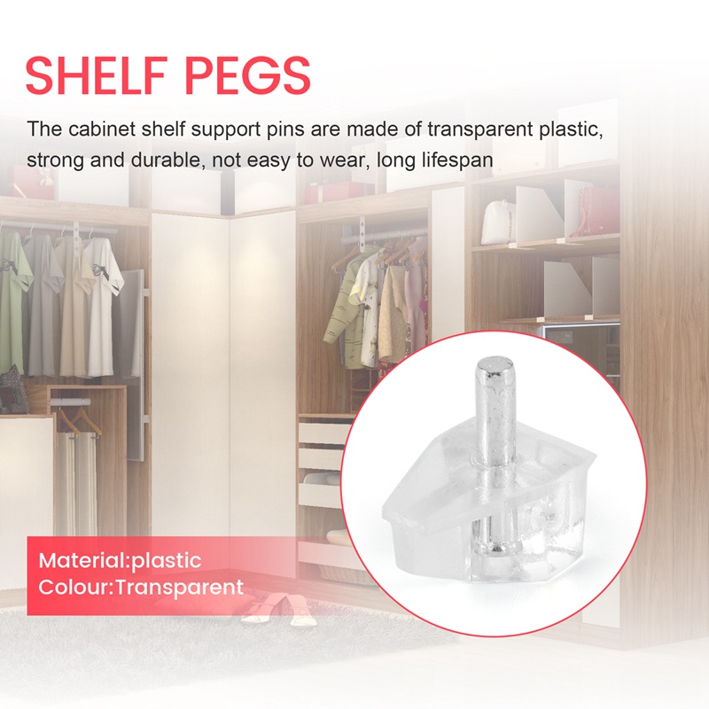 Chốt Kẹp Giá Đỡ Trong Suốt 3Mm Cho Kệ Tủ Nhà Bếp