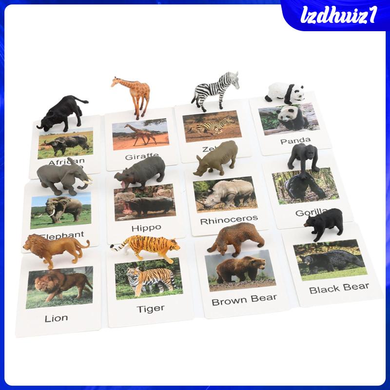 X Bộ Mô Hình Động Vật Mini Kèm Thẻ Flash Dành Cho Trẻ Em