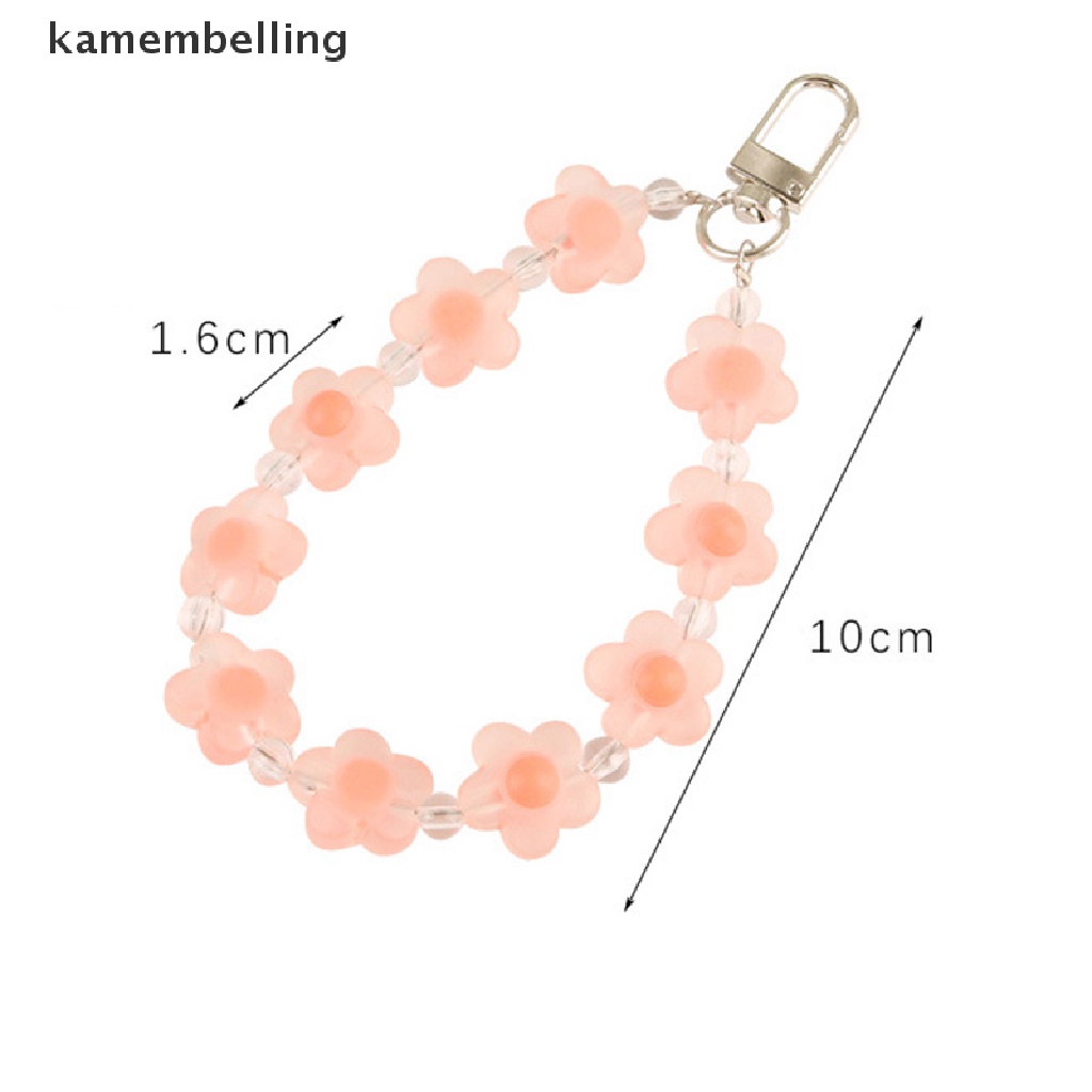 Kamembelling Móc Chìa Khóa Xe Hơi Đính Hạt Màu Kẹo Hình Hoa Dễ Thương Cho Nữ
