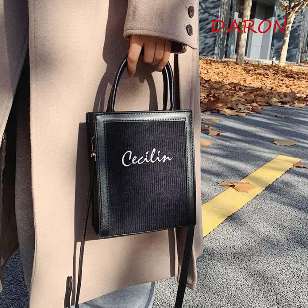 Túi Xách Đeo Vai Hình Vuông Cỡ Lớn Thêu Chữ Thời Trang Cho Nữ