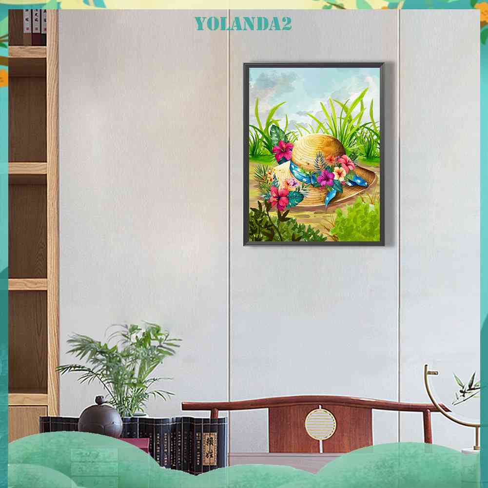 Tranh Đính Đá Kim Cương Toàn Bộ 5D DIY Hình Vẽ Hoa Mũ