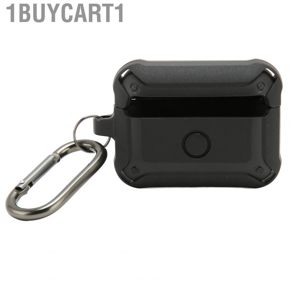 1buycart1 Earphone Case Cover  Prevent Slip Support Charging Earbud Carrying Bag Shockproof with Carabiner Clip for Earbuds