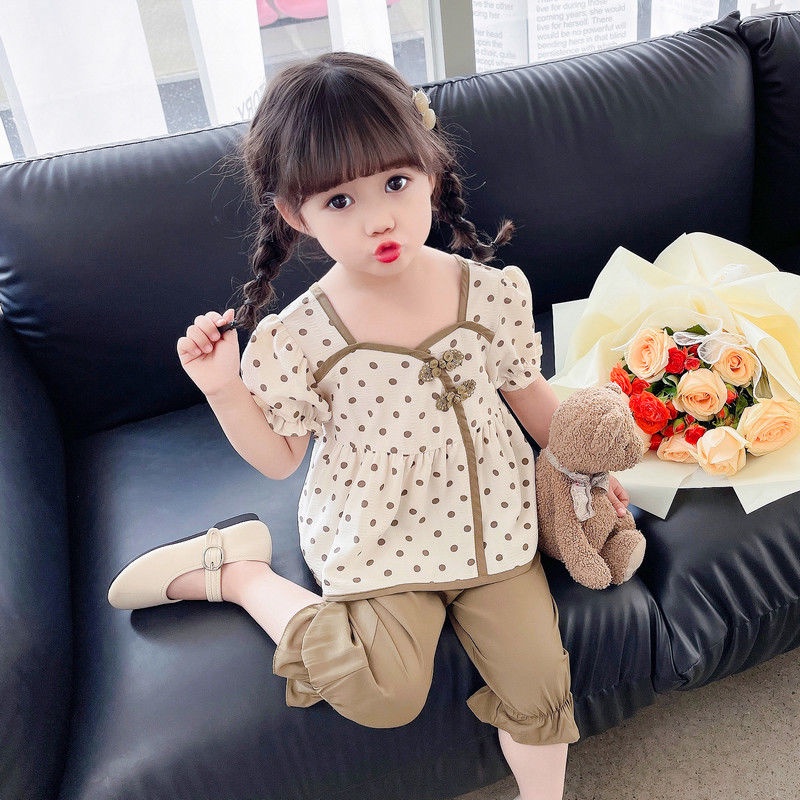 Bộ Áo Sơ Mi Tay Ngắn Và Quần Ngắn Phong Cách Thời Trang Mới 2023 Dành Cho Bé Gái