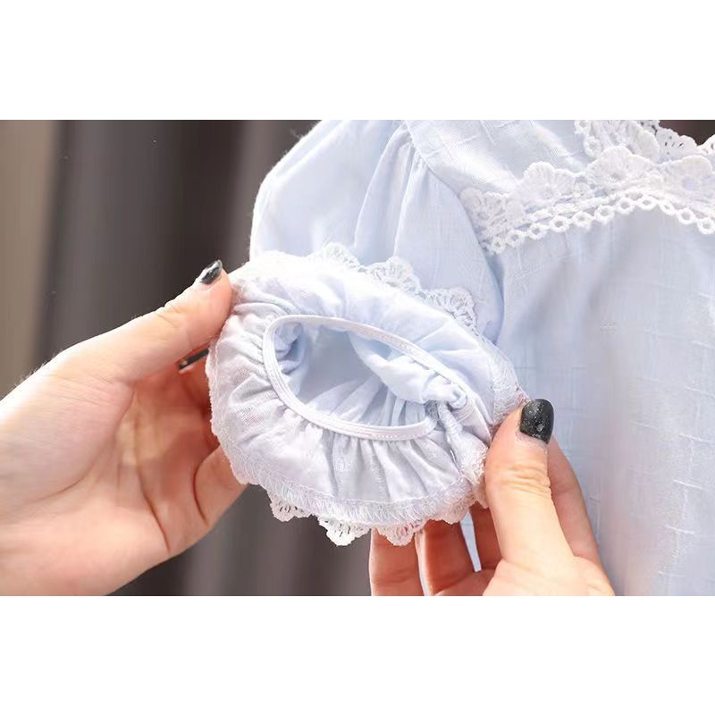 Set Áo Thun + Quần Short Denim Cho Bé Gái