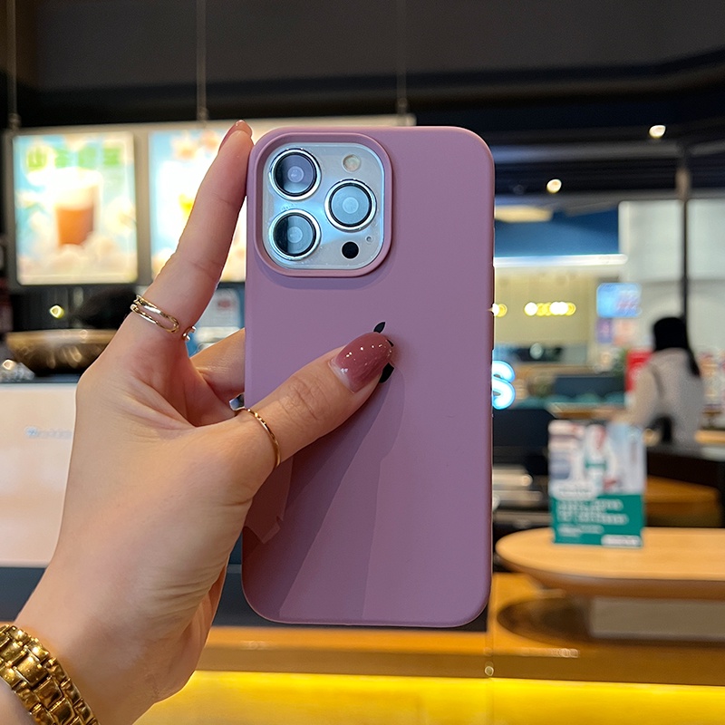 Ốp Điện Thoại Silicone Mềm Bảo Vệ Ống Kính Máy Ảnh Cho Iphone 11 13 12 14 Pro Max Plus 14promax