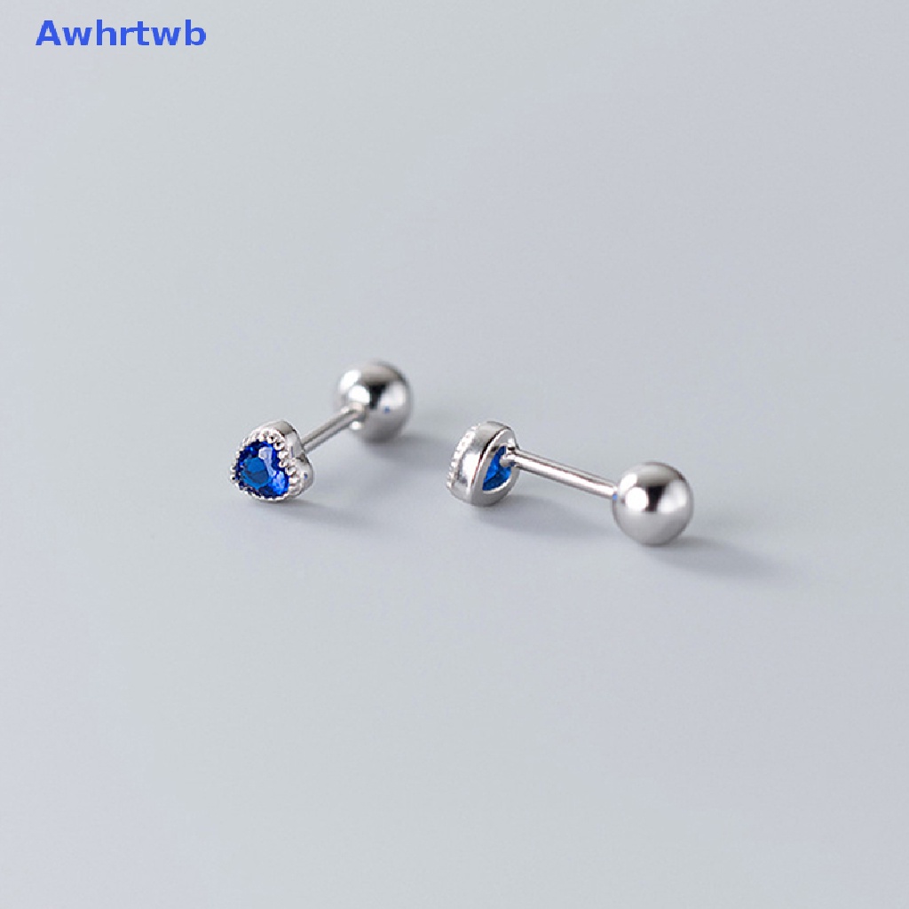 1 Đôi Khuyên Tai Hình Trái Tim Đính Đá Zircon Thời Trang Cho Nữ Mới