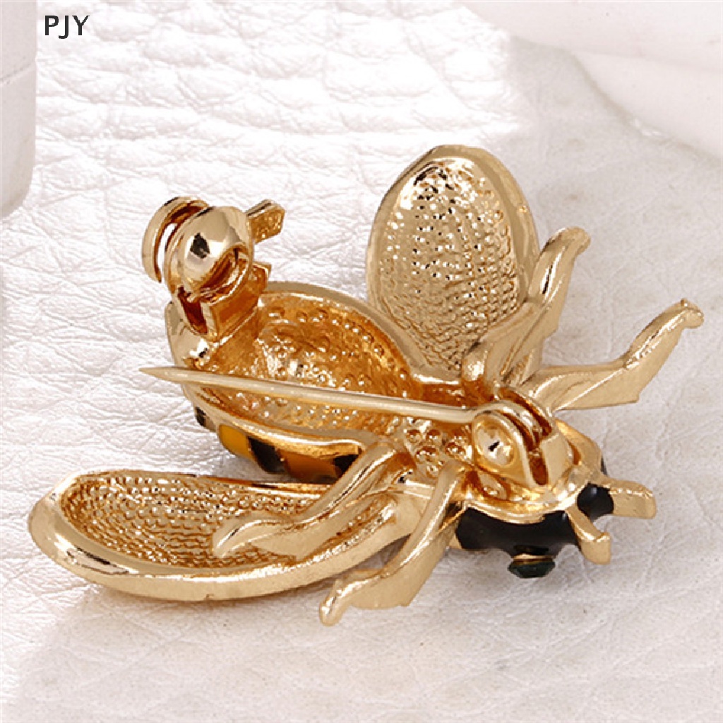 Ghim Cài Áo PJY Hình Chú Ong Nhỏ Đính Đá Pha Lê Tinh Tế Cho Nữ