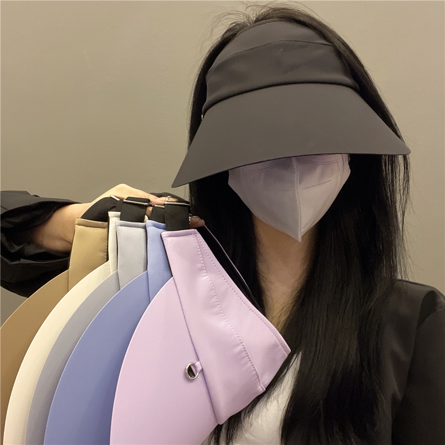Nón Chống Nắng Rộng Vành Kèm Tấm Che Mặt Chống Tia Cực Tím Thời Trang Mùa Hè Phong Cách Hàn Quốc Cho Nữ