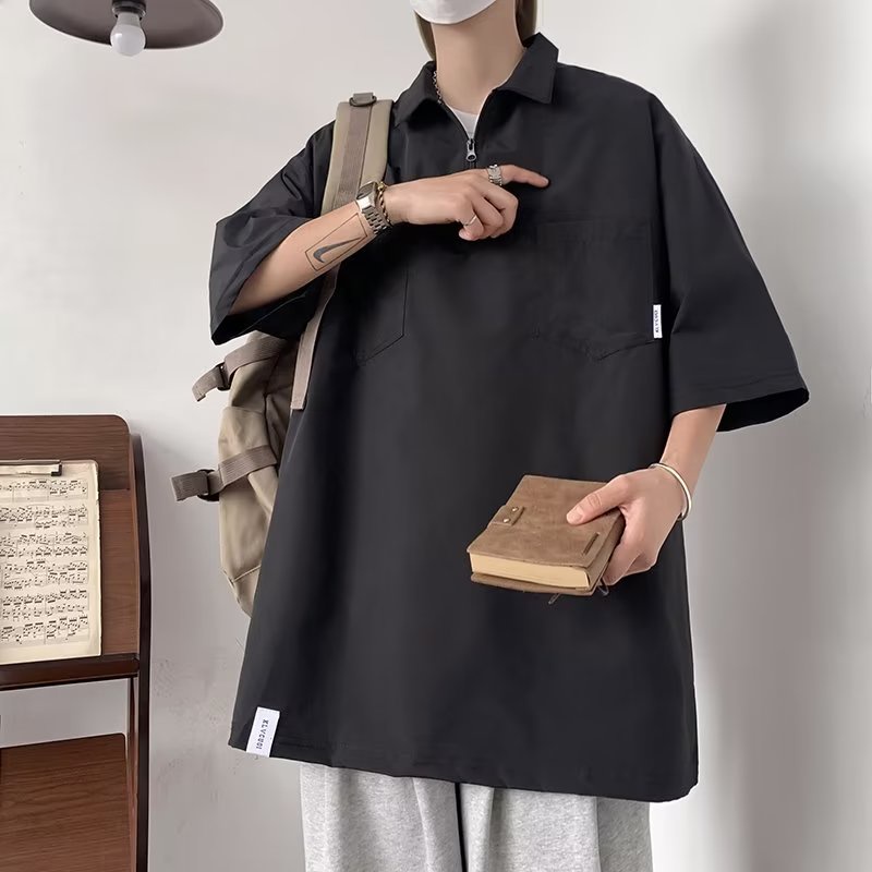 Áo Thun POLO Phong Cách Nhật Bản Harajuku Thời Trang Mùa Hè 2023 Dành Cho Nam