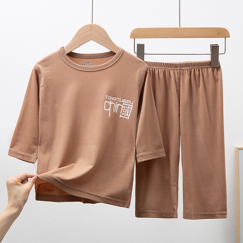 Bộ Đồ Ngủ Ba Món Bằng Lụa Lạnh Ba Món Dễ Thương Có Sẵn Cho Bé Gái 100-160cm Giao Hàng Nhanh Chóng