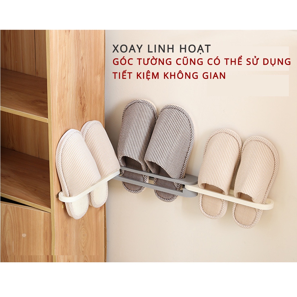 Giá treo dép gắn tường trong nhà tắm vệ sinh 3 ngăn gấp gọn tiện lợi, kệ để dép treo khăn đa năng babo (TA03)