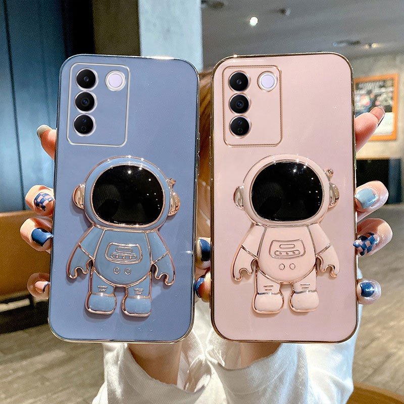 Ốp Điện Thoại Mềm In Hình Phi Hành Gia Kèm Giá Đỡ Cho Vivo V27e V27 V27Pro 5G 2023 Vivo V27 Pro 5G