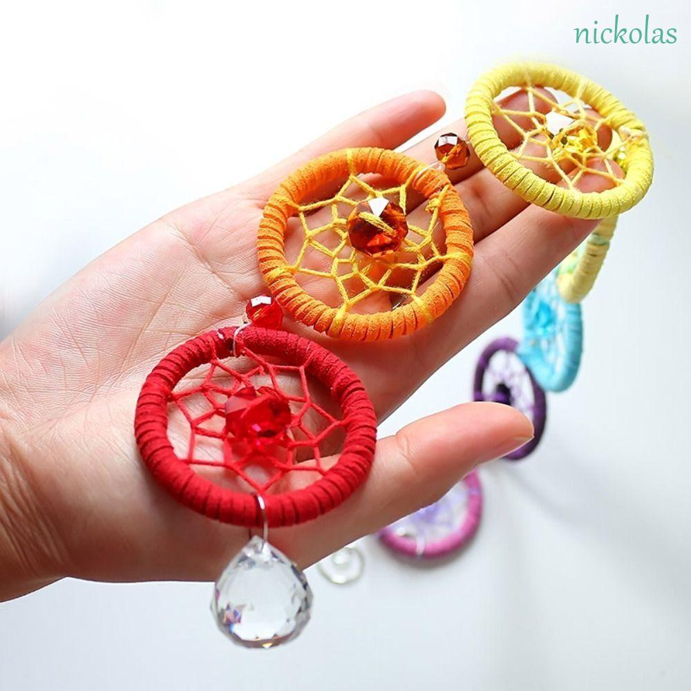 Nickolas Dream Catcher Lấp Lánh Đơn Giản Trang Trí Nhà Cửa Tiệc Cưới Cho Trẻ Mẫu Giáo|Chuông Gió Màu Cầu Vồng Treo Trang Trí Xe Hơi