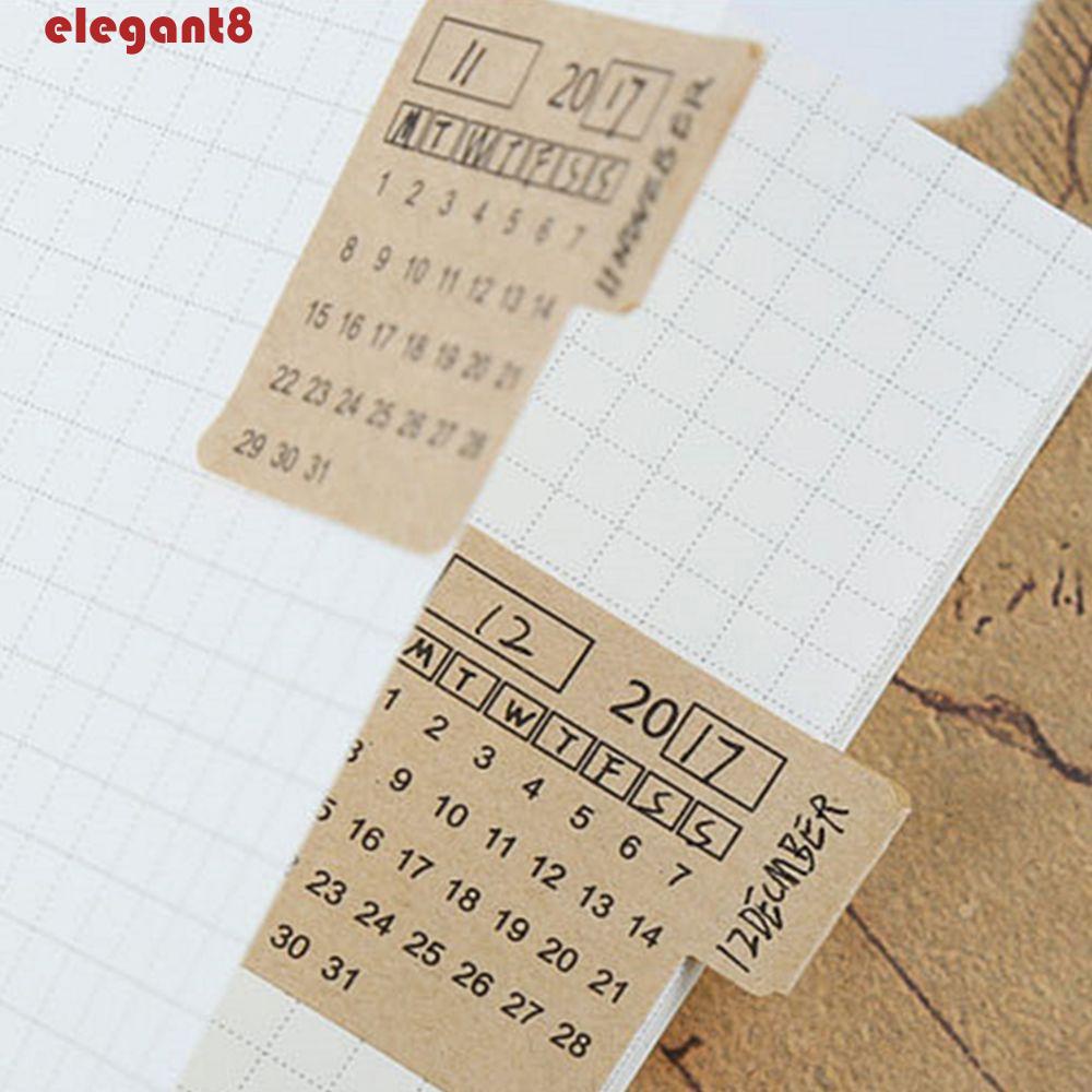 Sticker Dán Trang Trí Sổ Tay Diy Hình Lịch Phong Cách Retro