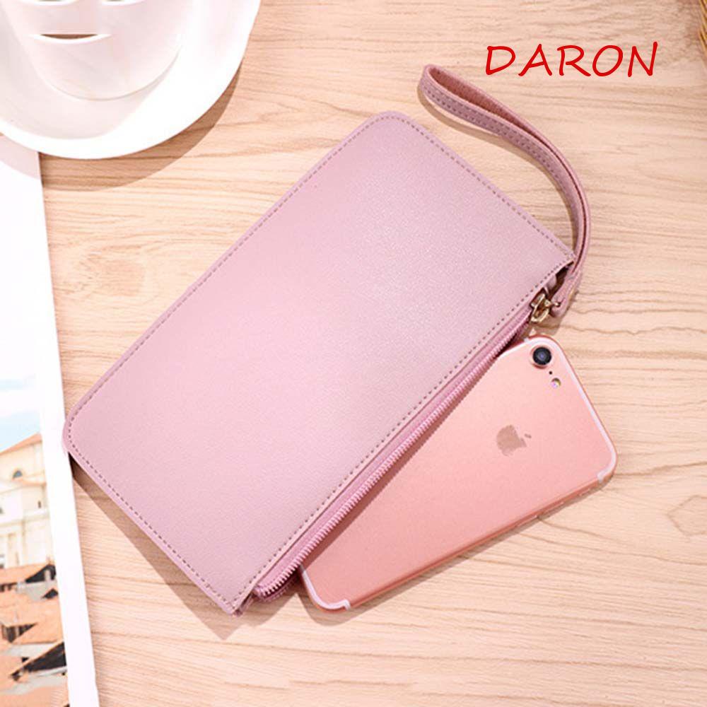 Ví Dài Màu Trơn Có Khóa Kéo Dùng Đựng Thẻ / Tiền / Điện Thoại Tiện Dụng