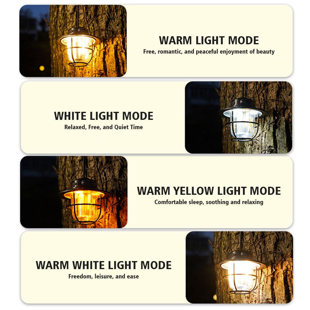 Đèn Cắm Trại Ngoài Trời Chống Nước W0R7 Sạc USB Phong Cách Retro Mới