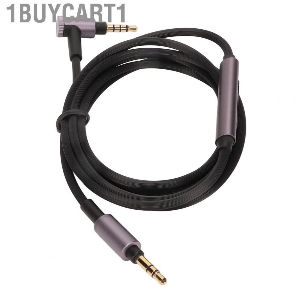 1buycart1 Headphone AUX Sound Cable  Free Copper Gold Plated Plug Upgrade Cord Reduce Noise 4.9ft with Mic for MDR 1A WH 1000XM5 4 3 2