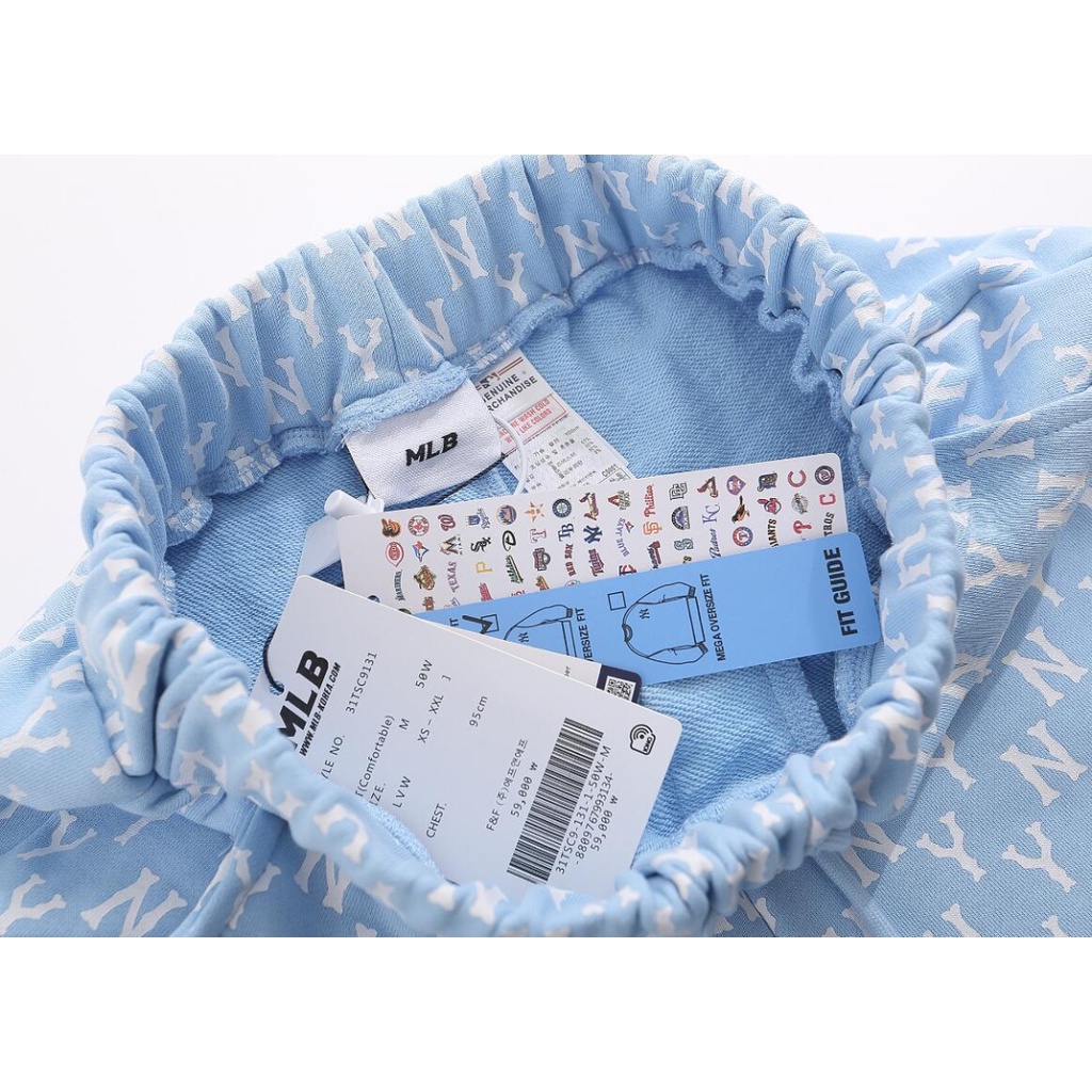 MLB ❤❀  ❤ Quần Short Cotton Dáng Rộng Thêu Chữ NY Thời Trang Đường Phố Mới Cho Nam Và Nữ