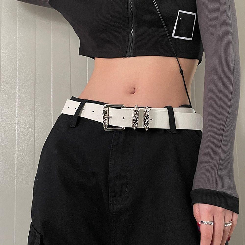 Thắt Lưng Thời Trang Phối Khóa Hình Hoa Rỗng Y2K Kiểu Hàn Quốc Cho Nữ