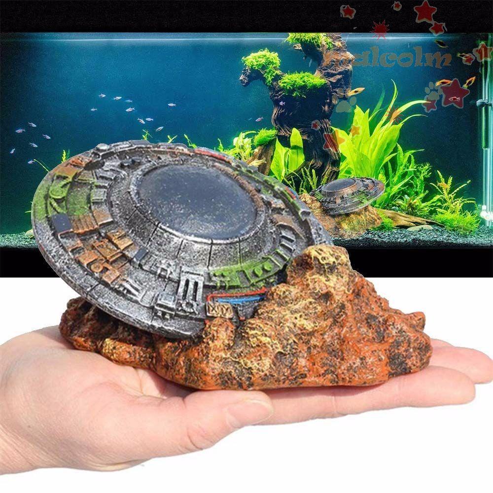 Phụ Kiện Trang Trí Bể Cá Thủ Công DIY Hình Tàu Vũ Trụ Bắt Mắt