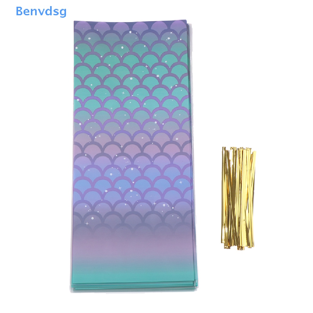 Bộ 50 Túi Nhựa Đựng Bánh Kẹo Hình Đuôi Nàng Tiên Cá