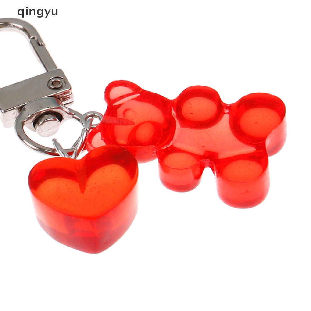 Móc Khóa Hình Gấu Jelly Màu Sắc Ngọt Ngào Dễ Thương