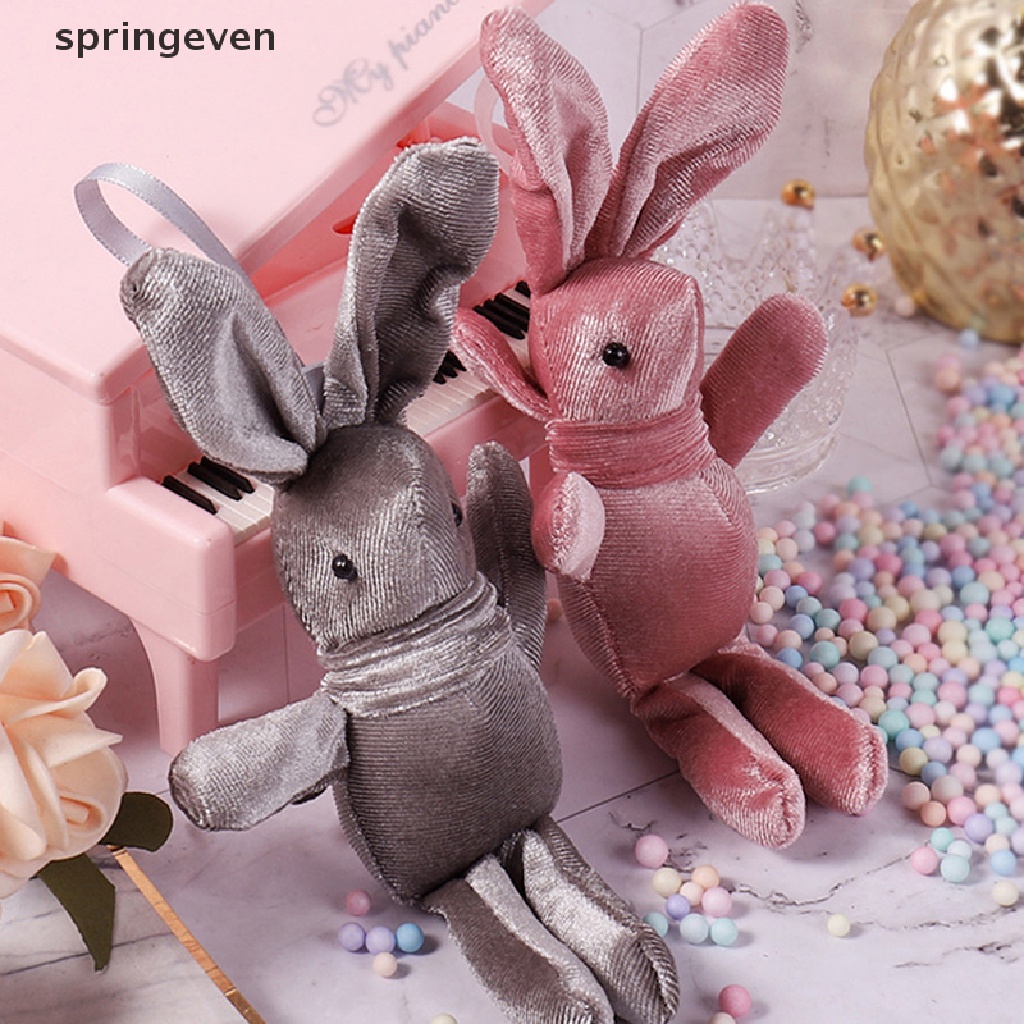 Móc Khóa Thỏ Nhồi Bông Dễ Thương Dùng Làm Quà Tặng