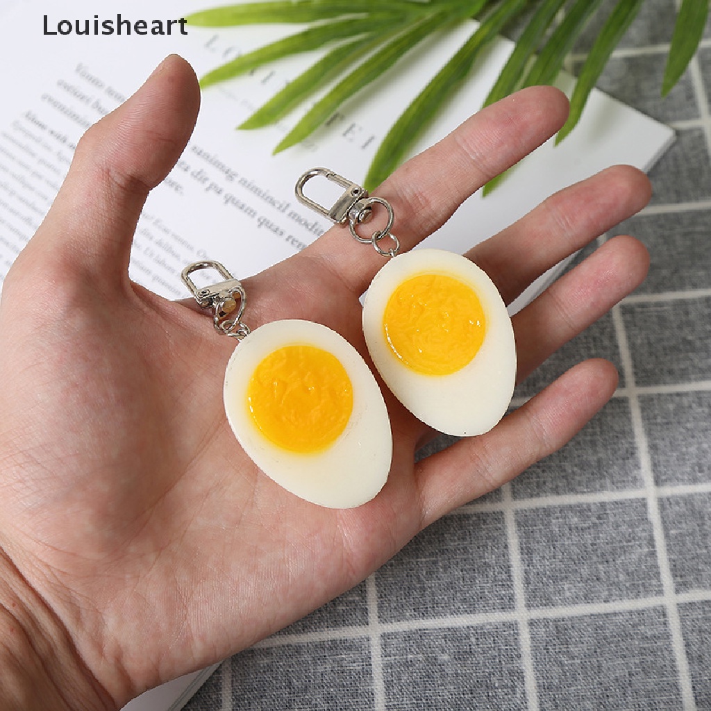 Louisheart Móc Khóa Hình Quả Trứng Luộc Bằng PVC Dễ Thương