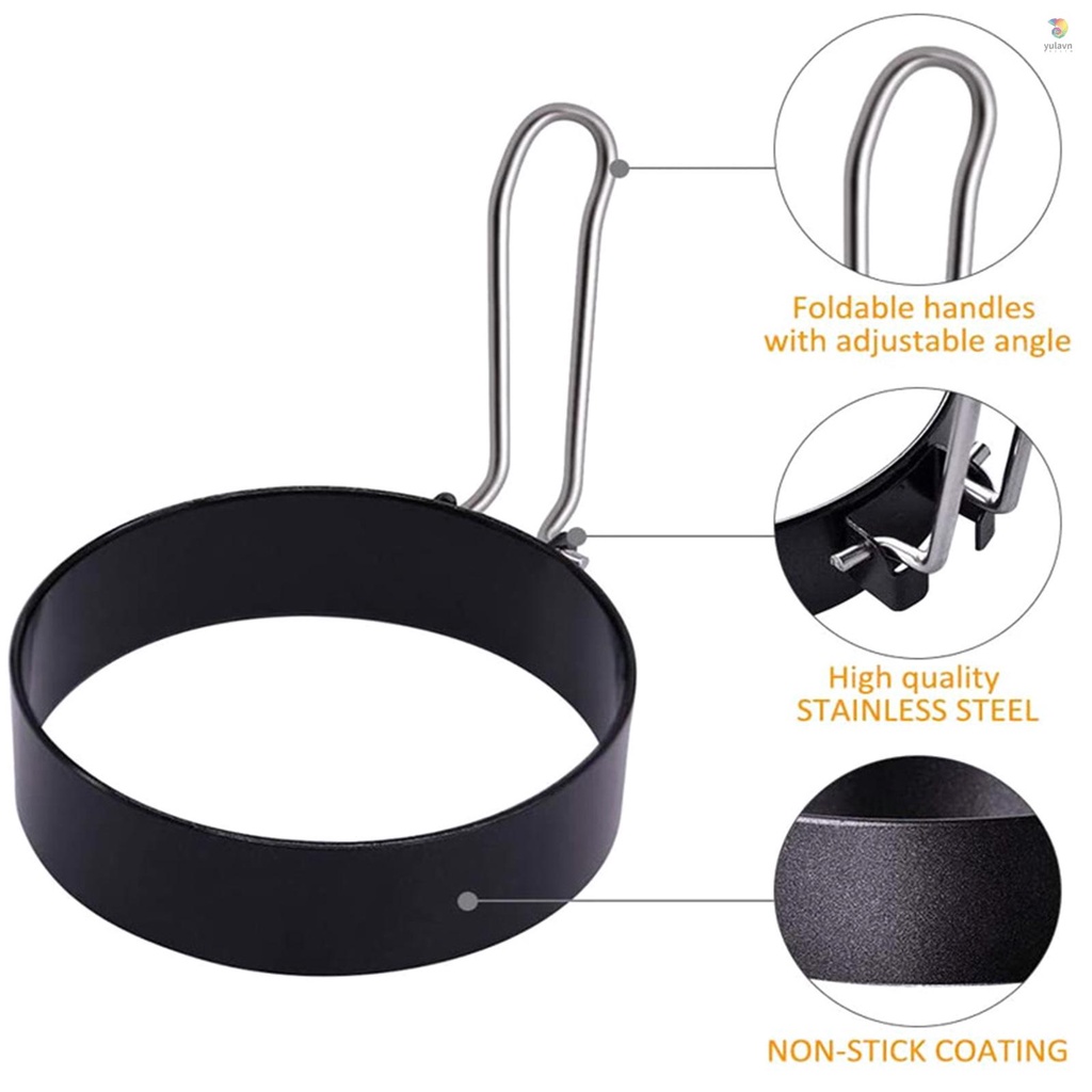 Khuôn Làm Trứng Chiên Hình Tròn Bằng Thép Không Gỉ Chống Dính