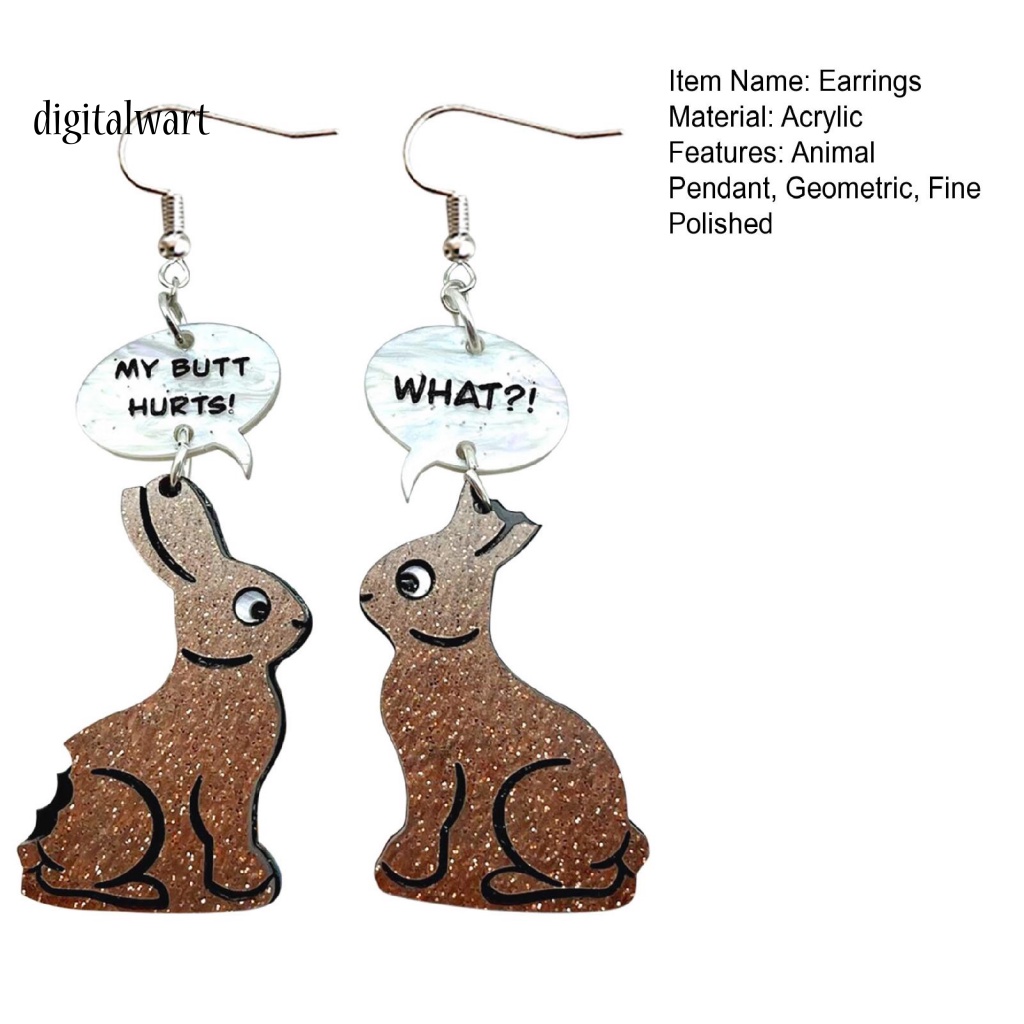 Kỹ Thuật Số| 1 Đôi Bông Tai Mặt Acrylic Hình Thỏ / Socola Hoạt Hình Bắt Mắt Thu Hút Dành Cho Lễ Phục Sinh