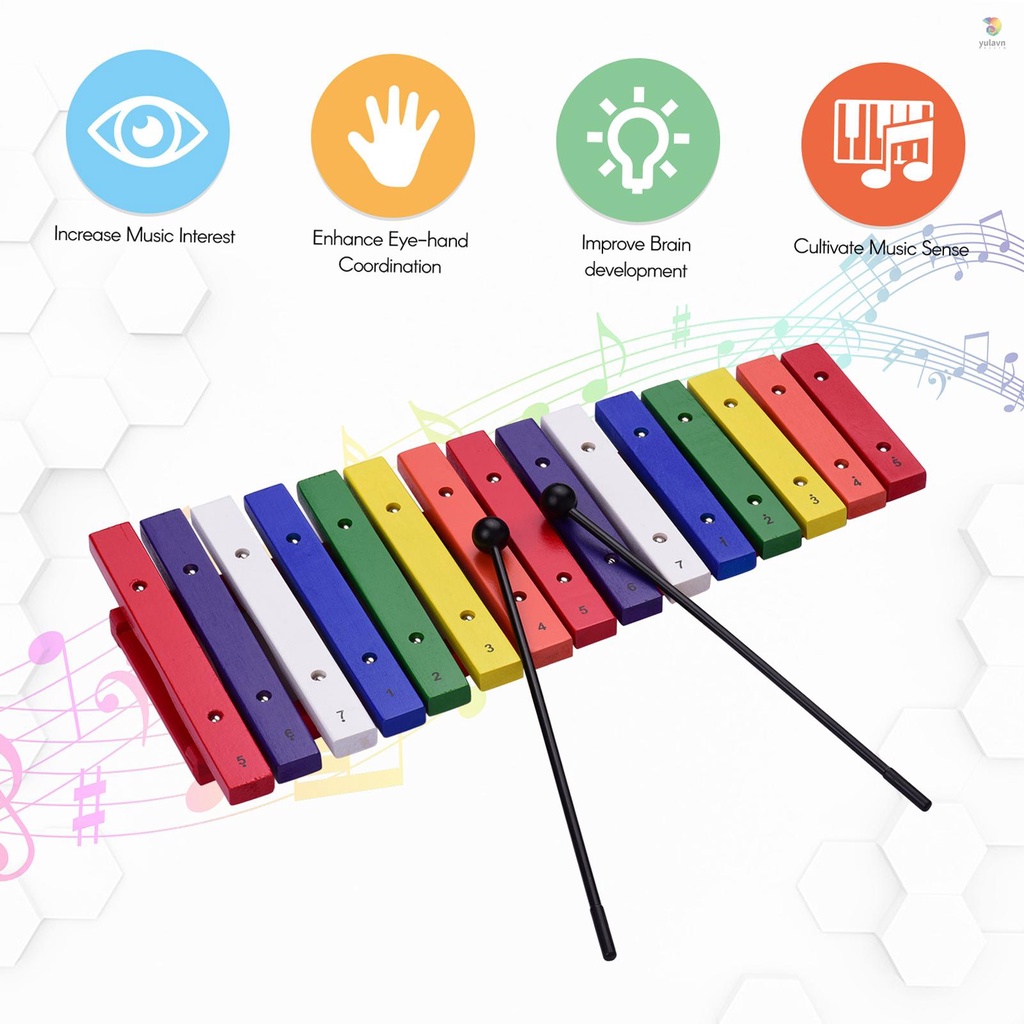 Nhạc Cụ Xylophone 15 Phím Nhiều Màu Sắc Giáo Dục Sớm Cho Bé