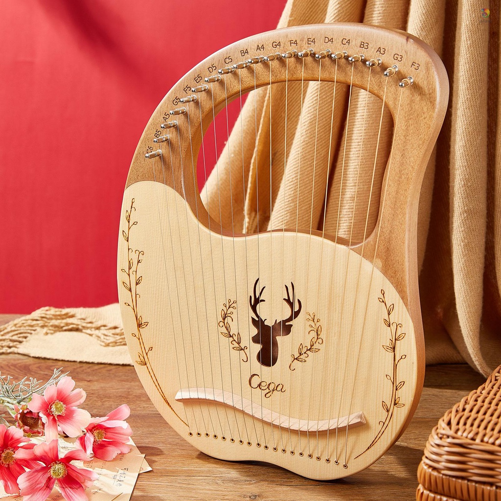 Hộp Âm Nhạc Bằng Gỗ 19 Dây Kèm 3 Miếng Dán Và Cờ Lê